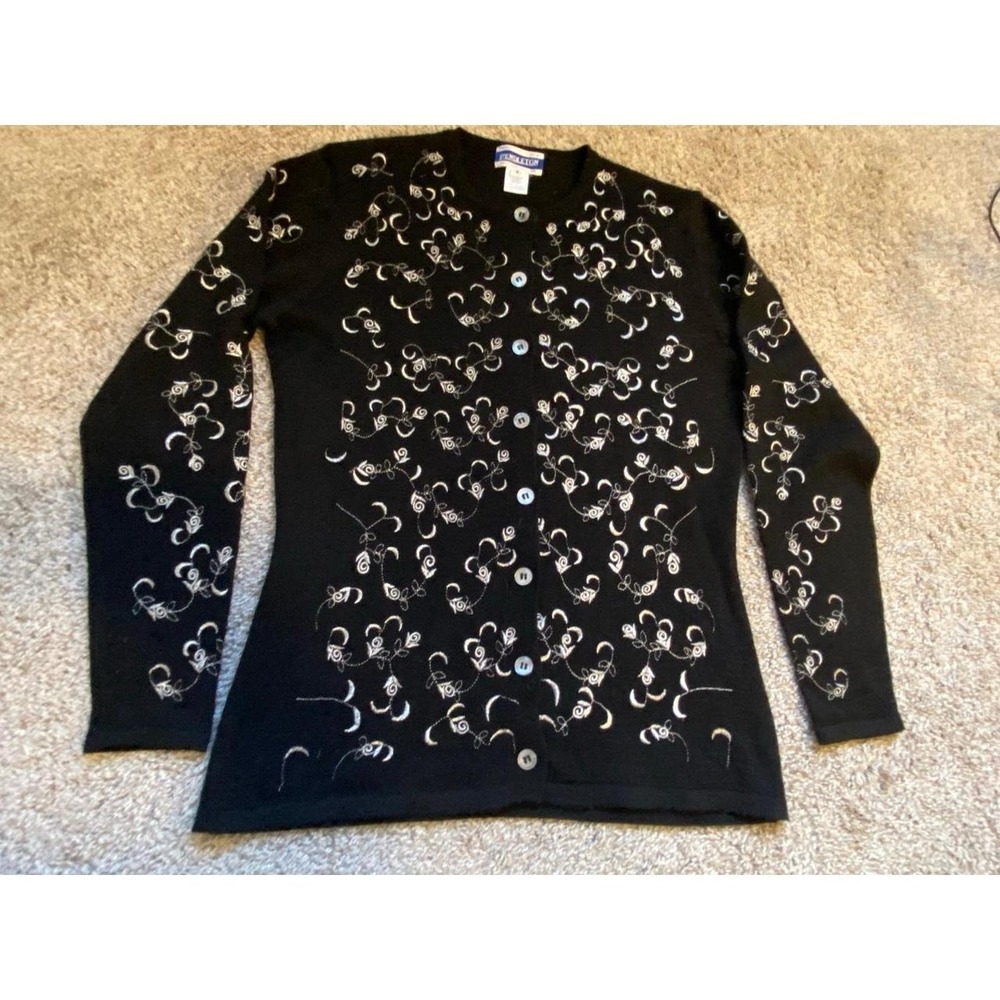 Pendleton Cardigan Embroidered Wool Blend Sweater Small Button Preppy SKU12